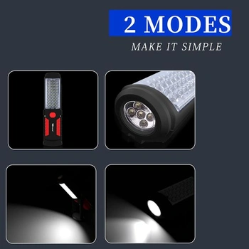 Dobíjecí LED svítilna WOLFTEETH 2200mAh, 36+5 ultra výkonných pracovních světel, magnetická