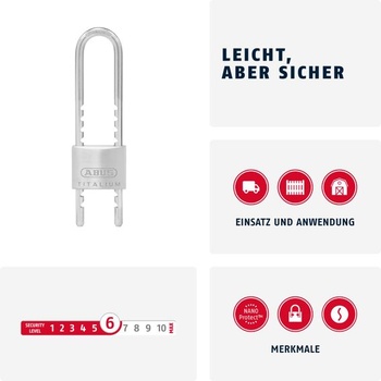Visiaci zámok ABUS Titalium 64TI/50HB60-150 - pivničný zámok, výsuvný, s rôznymi kľúčmi, 1 kus, 50 mm