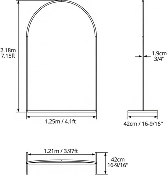 Stojan na svadobný oblúk QWORK®, zlatý kovový oblúk 2,2 x 1,2 m, pre svadby a slávnostné