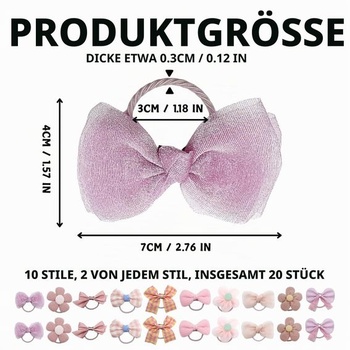 20 růžových gumiček do vlasů pro dívky - Čelenky a gumičky