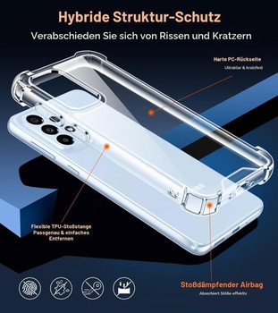 Priehľadný kryt ivoler pre Samsung Galaxy A33 5G s nárazuvzdornými rohovými chráničmi, [vojenský