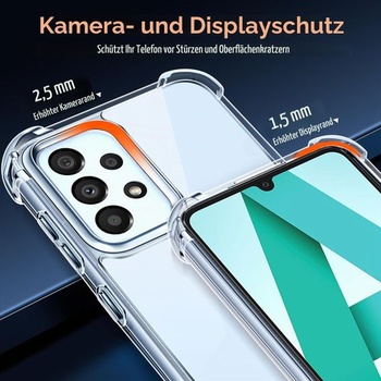 Priehľadný kryt ivoler pre Samsung Galaxy A33 5G s nárazuvzdornými rohovými chráničmi, [vojenský
