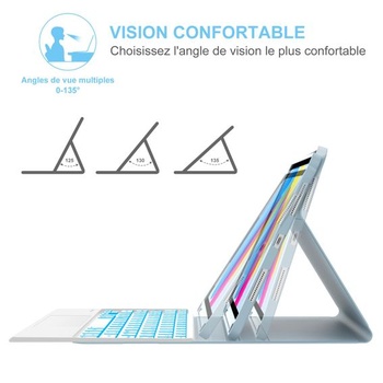 IVEOPPE klávesnice pro iPad 10. generace 2022, 10,9 palce s trackpadem, 7barevné podsvícení,