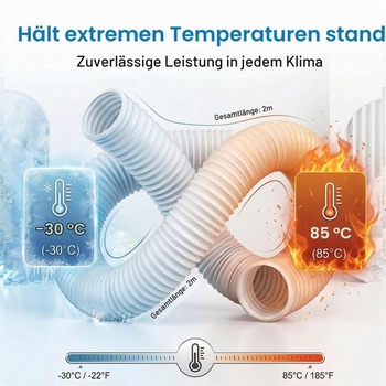 Výfuková hadica pre klimatizáciu – 150 mm – flexibilná PVC hadica, predĺžiteľná 0,42–2 m