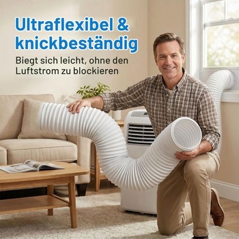 Výfuková hadica pre klimatizáciu – 150 mm – flexibilná PVC hadica, predĺžiteľná 0,42–2 m