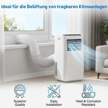 Výfuková hadica pre klimatizáciu – 150 mm – flexibilná PVC hadica, predĺžiteľná 0,42–2 m