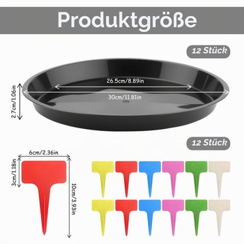 12 ks podmisok do kvetináčov 30 cm QINGYIWL