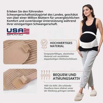 NEOtech Care - Tehotenský brušný pás - Podpora pása, chrbta a brucha - Tehotenský pás (slonovinová)