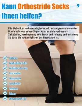 Široké diabetické ponožky pre mužov a ženy vo väčších veľkostiach, extra dlhé ponožky proti opuchom