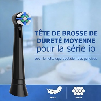 Náhradná hlavica kefky IO, kompatibilná s Oral-B io, stredná tvrdosť štetín, 8 kusov