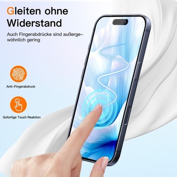 Ochranné tvrdené sklo VideoSecu pre iPhone 17 Pro, balenie 2 kusov, čítačka odtlačkov prstov, nerozbitné,
