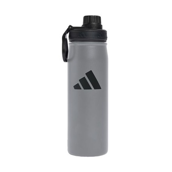 Adidas Unisex kovová fľaša so skrutkovacím uzáverom 0,6 litra, šedá/čierna, jedna veľkosť