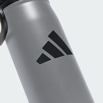Adidas Unisex kovová fľaša so skrutkovacím uzáverom 0,6 litra, šedá/čierna, jedna veľkosť