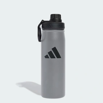 Adidas Unisex kovová láhev se šroubovacím uzávěrem 0,6 litru, šedá/černá, jedna velikost