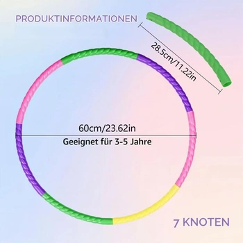 Hula Hoop pro děti, Hulahub Hoop, gymnastická obruč vyrobená z plastu, 7dílná odnímatelná Hulahub,
