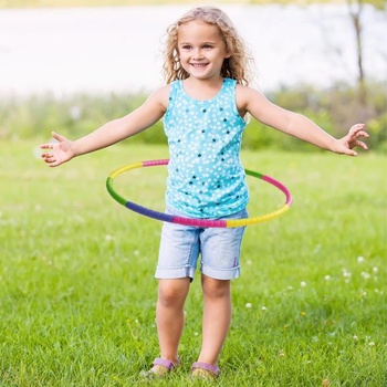 Hula Hoop pro děti, Hulahub Hoop, gymnastická obruč vyrobená z plastu, 7dílná odnímatelná Hulahub,