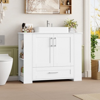 Kúpeľňová skrinka pod umývadlo FMD-285, 80 x 30 x 63,5 cm, biela - A