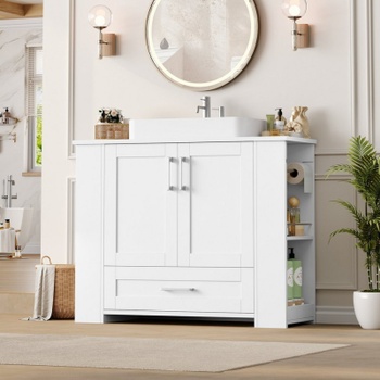 Kúpeľňová skrinka pod umývadlo FMD-285, 80 x 30 x 63,5 cm, biela - A
