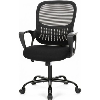 Kancelárska otočná stolička mesh C-7318-BK, s bedrovou opierkou, čierna - N