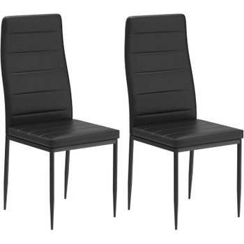 Jedálenská stolička FDDCA4BK-E1N, sada 4 kusov, 96,5 cm, umelá koža, čierna - A