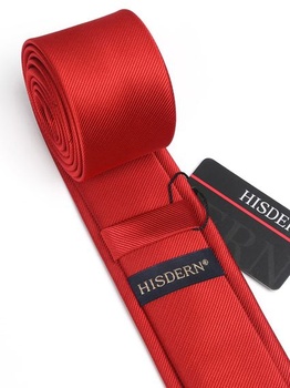 Pánská kravata HISDERN, úzký střih, jednobarevná hedvábná kravata pro muže, klasické formální