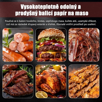 Mäsiarsky papier na grilovanie a BBQ, 44 x 28 m, ružový - N