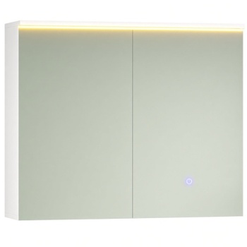 Kúpeľňová zrkadlová skrinka s LED DJ505543_1, 80 x 60 cm, biela - A