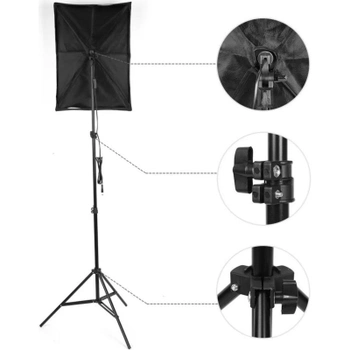 Fotostudio set so softboxmi a lampami FX-DTZ5070, 300 x 200 cm, čierna - A