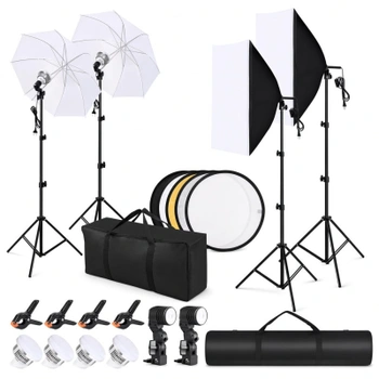Fotostudio set so softboxmi a lampami FX-DTZ5070, 300 x 200 cm, čierna - A