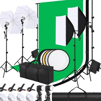 Fotostudio set so softboxmi a lampami FX-DTZ5070, 300 x 200 cm, čierna - A