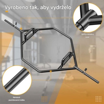 Odolná šesťhranná činková tyč SP37910BK, do 226 kg, čierna - B