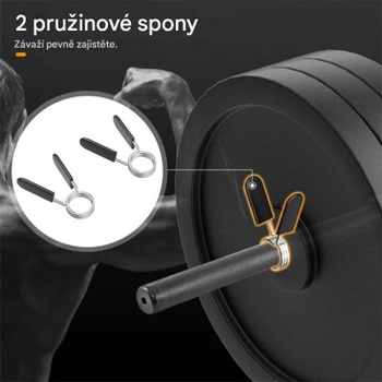 Odolná šesťhranná činková tyč SP37910BK, do 226 kg, čierna - B