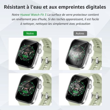 Tvrdené sklo Cable Leader pre Huawei Watch Fit 3 CBFR4, balenie 2 kusov - Huawei Watch Fit 3 sklo