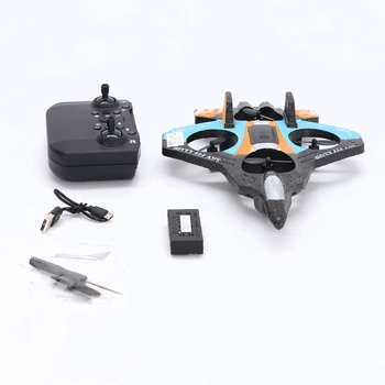 DEERC penové RC lietadlo pre deti, diaľkovo ovládané lietadlo s udržiavaním výšky, 3D prevrátenie a LED