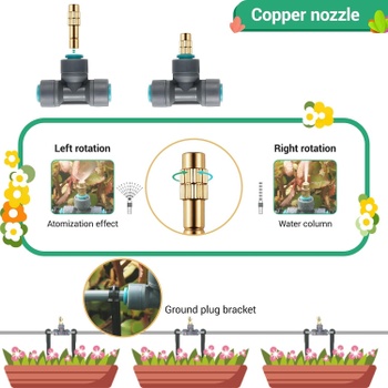 Zavlažovací systém micro drip 20 m, 10 trysiek, sivý - A