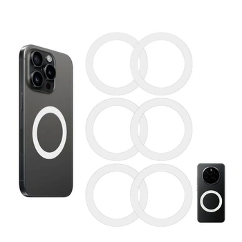 6 kusů kovových magnetických kroužků pro MagSafe, bílé
