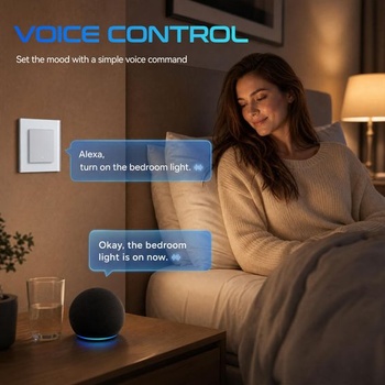 Vypínač světel Alexa, chytrý Wi-Fi vypínač světel, zapuštěná montáž do skla, kompatibilní s
