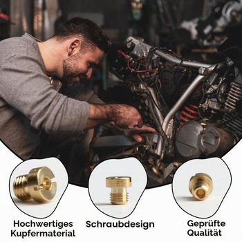 15dielna sada trysiek karburátora M6, hlavná sada trysiek pre karburátory Dellorto 12mm-17,5mm