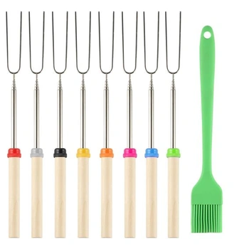 8 teleskopických grilovacích špízov z nerezovej ocele 31-81 cm, špízy na chlieb