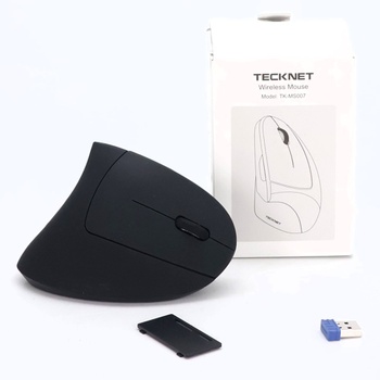 Bezdrôtová vertikálna ergonomická myš TECKNET 4800 DPI Bezdrôtová myš 4800 DPI Čierna