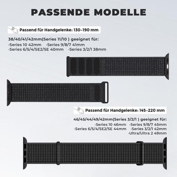 Nylonový remienok kompatibilný s Apple Watch, nastaviteľný pre šport 38/40/41/42 mm (rada 11/10),