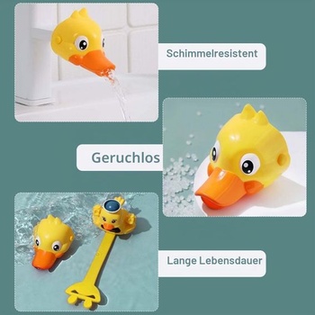 Dětský prodlužovací spínač na kohoutek, sada prodlužovacích spínačů na kohoutek Little Yellow Duck,