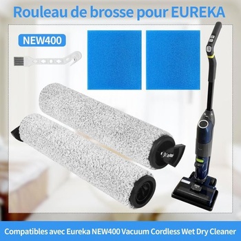 2 kefové valce pre mokro-suchý vysávač EUREKA NEW400, bezdrôtový, 2 bavlnené filtre + 1 čistiaci