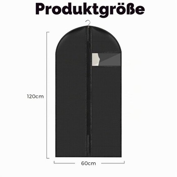 Tašky na odevy, sada 3 kusov, 60 x 120 cm, so zipsom, priehľadný úložný priestor na obleky, na obleky,
