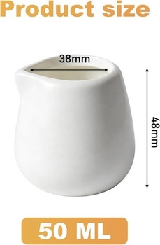 12 porcelánových konviček na mléko, malé konvičky na mléko o objemu 50 ml, keramické konvičky na