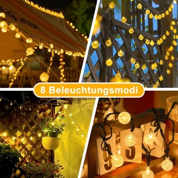 Solárne reťazové svetlá Taiyongkang Vonkajšie 8M 30LED Okrúhle, Vodeodolné IP65 Solárne reťazové
