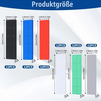 72 kusů plastových distančních/vyrovnávacích podložek 28 x 100 mm