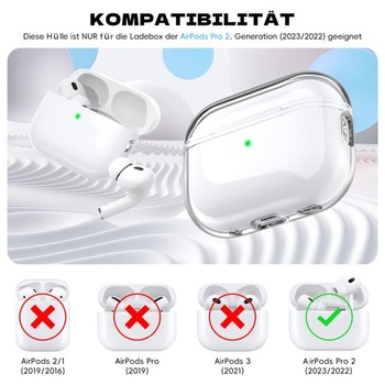 Kompatibilný s puzdrom AirPods Pro 2, puzdrom AirPods Pro B-White AirPods Pro 2 1
