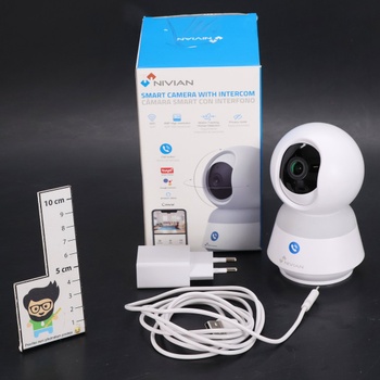 Vnútorná WiFi kamera NIVIAN 2K 4MP, 360 ° záber s AI a automatickým sledovaním, obojsmerným zvukom a