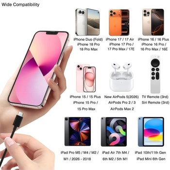 Nabíjací kábel CarPlay pre iPhone 18/17/16/15 s krátkym konektorom 0,5 m, USB-C na USB kábel pre